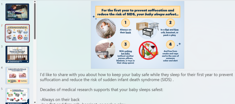 Safe Sleep Slides for Training Parents and Caregivers